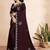 brown color georgette siroski work border saree with un-stitched blouse