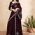 brown color georgette siroski work border saree with un-stitched blouse