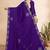 purple blue color georgette siroski work border saree with un-stitched blouse