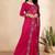 rani pink color georgette siroski work border saree with un-stitched blouse