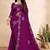 wine color georgette siroski work border saree with un-stitched blouse