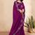 wine color georgette siroski work border saree with un-stitched blouse