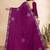 wine color georgette siroski work border saree with un-stitched blouse