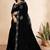 black color georgette siroski work border saree with un-stitched blouse