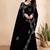 black color georgette siroski work border saree with un-stitched blouse