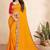 yellow color bandhni print saree with embroidered lace border sarees