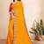 yellow color bandhni print saree with embroidered lace border sarees