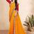 yellow color bandhni print saree with embroidered lace border sarees