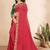 rani pink color bandhni print saree with embroidered lace border sarees