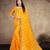 yellow color lehariya print saree with embroidered lace border sarees