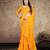 yellow color lehariya print saree with embroidered lace border sarees