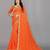 orange color lehariya print saree with embroidered lace border sarees