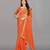 orange color lehariya print saree with embroidered lace border sarees