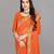 orange color lehariya print saree with embroidered lace border sarees
