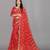 red color lehariya print saree with embroidered lace border sarees