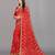 red color lehariya print saree with embroidered lace border sarees