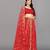 red color lehariya print saree with embroidered lace border sarees