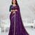 purple color star georgette embroidered sarees