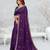 purple color star georgette embroidered sarees