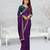 purple color star georgette embroidered sarees