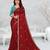 maroon color star georgette embroidered sarees