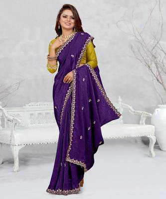 blue color star georgette embroidered sarees 4