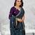 teal blue color star georgette embroidered sarees