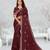 brown color star georgette embroidered sarees