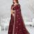brown color star georgette embroidered sarees