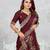 brown color star georgette embroidered sarees
