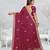 light maroon color star georgette embroidered sarees