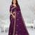 purple color star georgette embroidered sarees