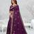 purple color star georgette embroidered sarees