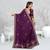 purple color star georgette embroidered sarees