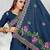 teal blue color star georgette embroidered sarees