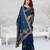 teal blue color star georgette embroidered sarees