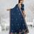 teal blue color star georgette embroidered sarees