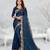  blue color star georgette embroidered sarees