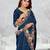  blue color star georgette embroidered sarees