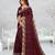  brown color star georgette embroidered sarees
