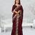  brown color star georgette embroidered sarees