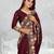  brown color star georgette embroidered sarees