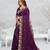   purple color star georgette embroidered sarees