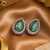 Rose Gold Finish Mint Dewdrop Earrings