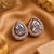 Rose gold finish crystal bloom earrings