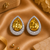 Rhodium finish honey radiance halo earrings