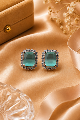 Rose Gold Finish Mint Aura Halo Studs 3