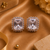 Rose gold finish moonlight halo studs
