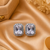 Rhodium finish crystal royale halo stud earrings
