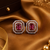 Rose Gold Finish Royal Ruby Octagon Studs